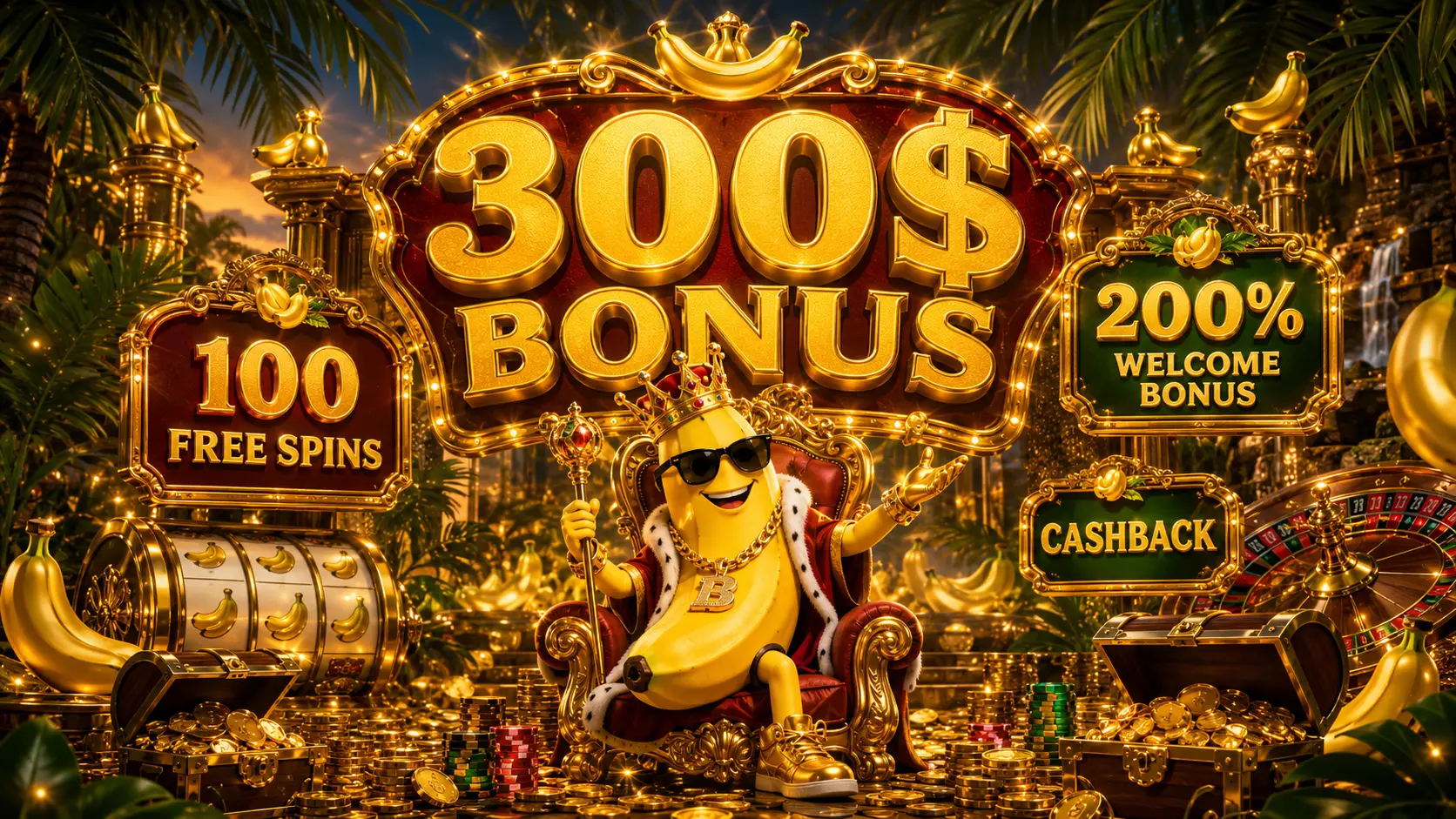 Bananzia Casino welcome bonus — up to 300% plus 300 free spins